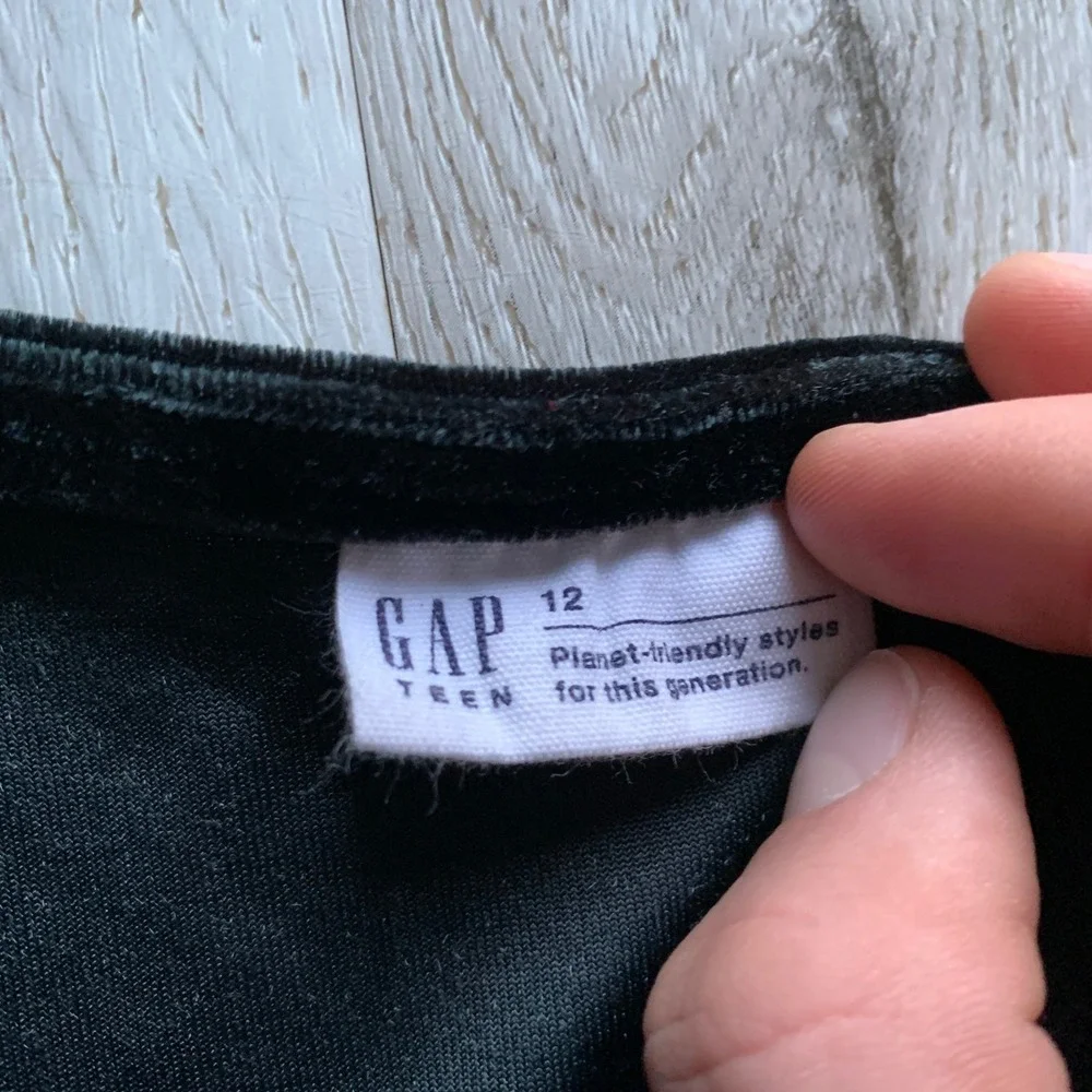 GAP Teen Black Velvet Button-Front‎ Dress Girls' Size 12